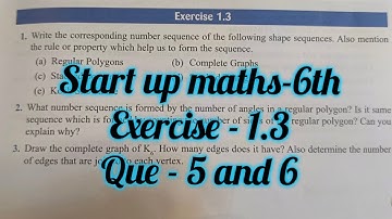 viva education start up mathematics class 6 ex 1.3 | start up maths ex 1.3 | pattern