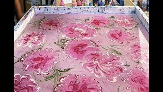 LIVE Session Marbling Silk Bandanas with the Ancient Art of Ebru Painting on Water | Therapeutic Art