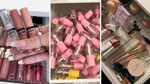 Satisfying ASMR Mekeup vanity Organizing Complications/TikTok compilations ✨