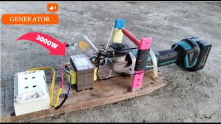 I Have Successfully Built A Generator From A Grinder | Electronic Ideas #Shorts #Diy #Generator