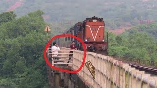 Clicking Photos with Running Train... Bad Idea : Karmali AC Superfast Express : Konkan Railway