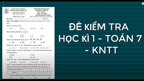 Đề thi học kì 1 toán 7 hà nội năm 2024