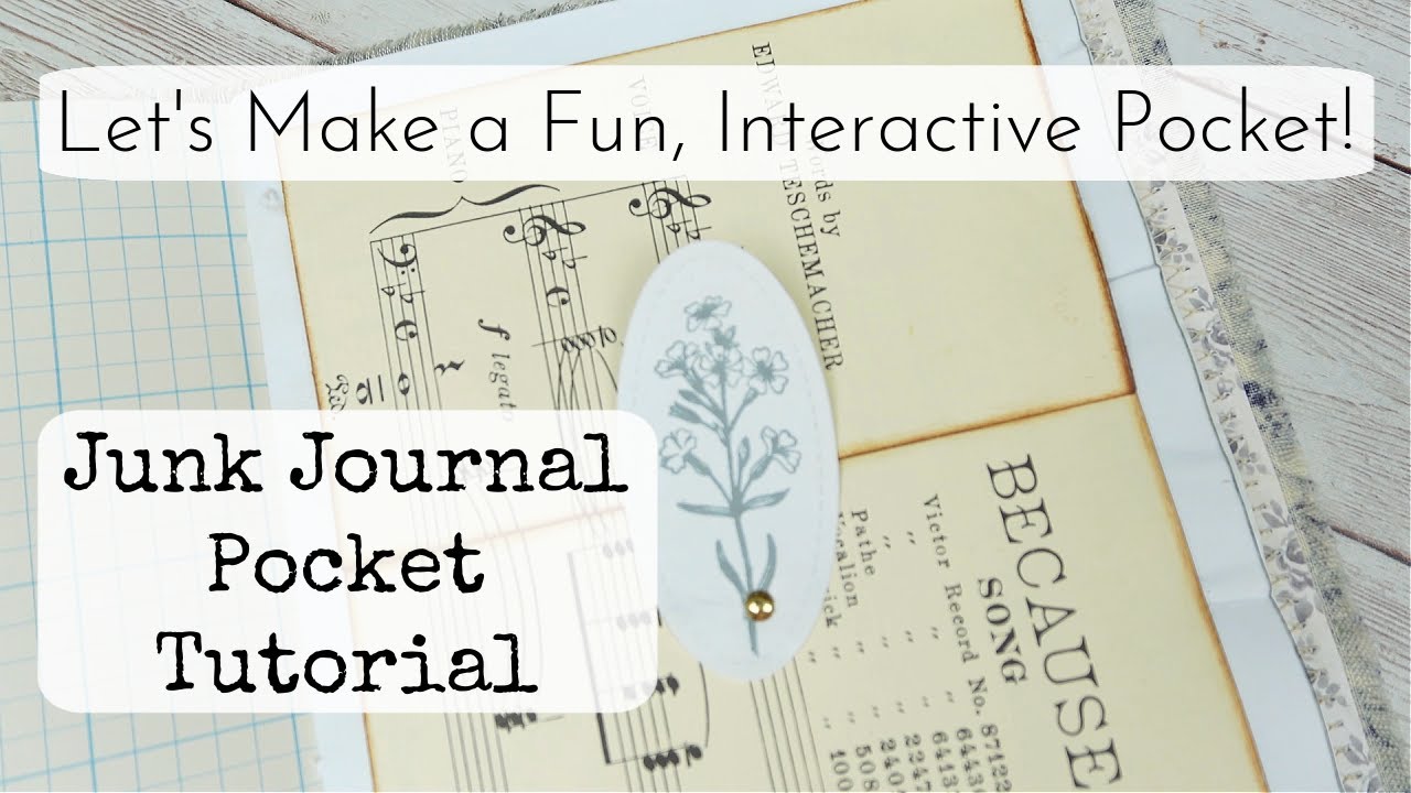 Interactive Vintage Music Pocket Tutorial - Add To Your Junk Journal!