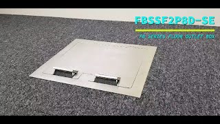 2 Power 8 Data Stainless Steel Square Edge Flush Floor Outlet Box video