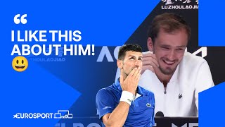 Daniil Medvedev discusses his RIVALRY & RELATIONSHIP with Novak Djokovic 😂 | Australian Open 2024 🇦🇺