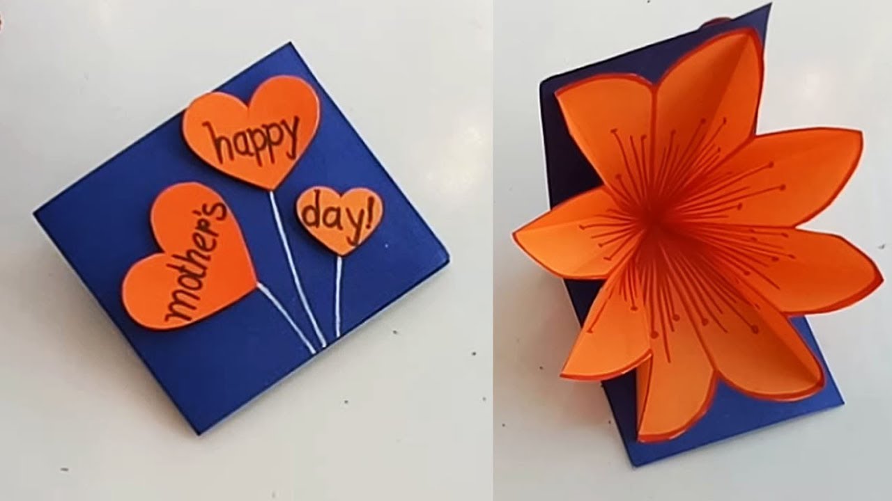 Handmade Mother's Day card /Mother's Day pop up card making idea...