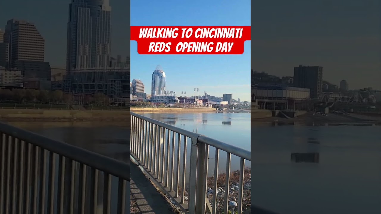 Walking Across the Roebling Suspension Bridge on Cincinnati's Opening Day! 