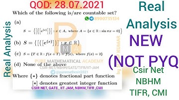Real Analysis QOD 28.07.2021 | Csir Net | NBHM | TIFR | CMI | IIT JAM | by PMA | SUDIP KUMAR