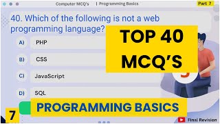 Celebrity Top 40 Programming MCQs Questions for Govt and Competitive Exams Profile