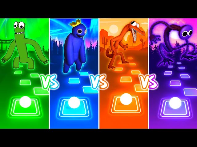 Rainbow Friends - Blue VS Orange VS Green VS Purple - Tiles Hop! 