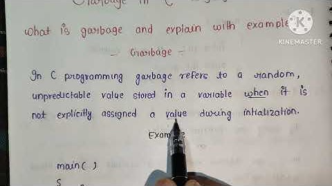 Garbage in C language || What is Garbage Value and Explain with Example in C Programming in Hindi...