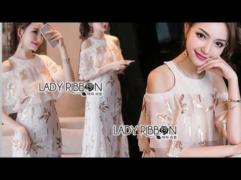 ชุดเดรสสวยหวานหรูผ้าลูกไม้ออกงาน งานแต่งงาน