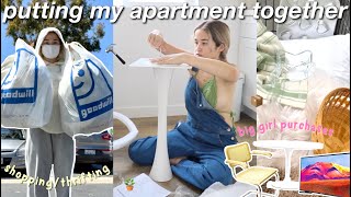 shopping for my new LA apartment: new furniture, plants, decor, big girl purchases, moving vlog #6