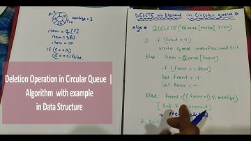 Deletion Operation in Circular Queue  | Algorithm in Data Structure in Hindi