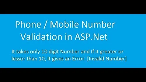 How to do Phone/Mob Number Validation in ASP.Net