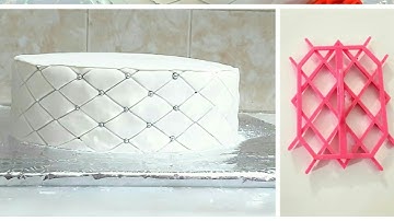 How to make Quilting Pattern on Fondant Cake. How to use Grid cutter/tool to do quilting on cake
