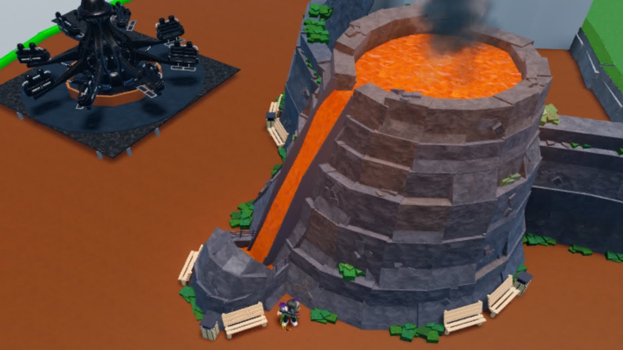 Tpt2 Volcano Building a volcano in theme park tycoon 2 #3 - YouTube