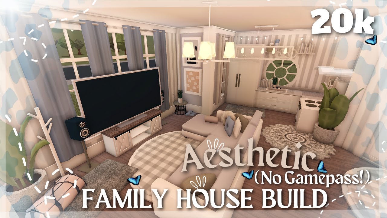 20K! BLOXBURG; AESTHETIC FAMILY HOUSE BUILD, (NO GAMEPASS) - YouTube