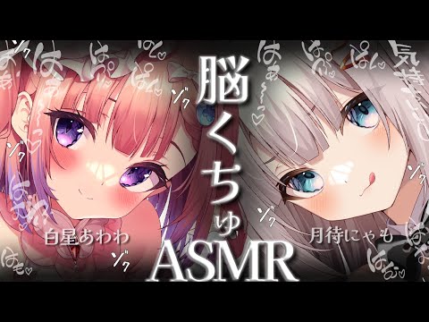 🔴【両耳♡ASMR】ぅぅ～♡脳くちゅ耳責め♥姉妹で君の耳をはぷはぷしちゃう♥たっぷりご奉仕♥【Triggers for Sleep/ear cleaning】【白星あわわ×月待にゃも】#にゃわわ姉妹