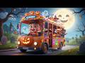 Wheels on the Bus Halloween Version Spooky Fun Song | Halloween Kids Rhymes + Nursery Rhymes