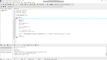 C++ Programming - Hypotenuse Calculator