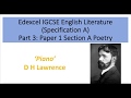 Analysis of 'Piano' by D H Lawrence