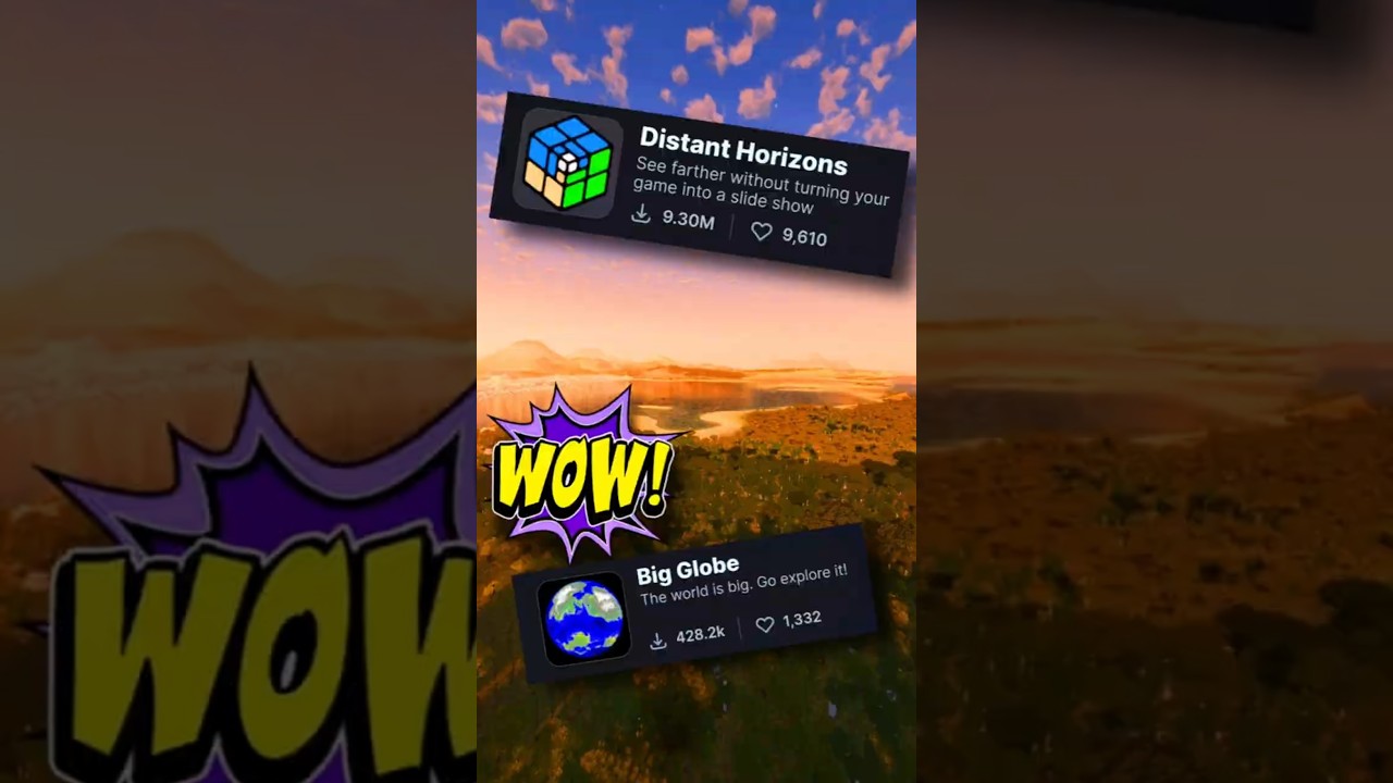 DISTANT HORIZONS + BIG GLOBE МОД МАЙНКРАФТ 