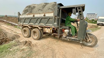 Công nông khổng lồ chở cát cực khoẻ , máy xúc dosan dx55 w xúc cát , Ô tô tải chở đất ,máy bê tông