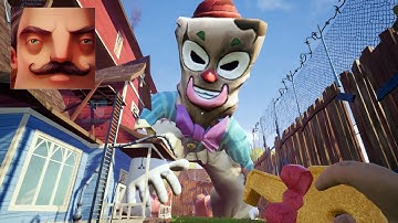 Hello Neighbor - My New Neighbor Big Freaky Clown Act 2 Trampoline Gameplay Walkthrough