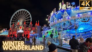 London Christmas Tour 2024  Winter Wonderland 2024 Walking Tour In Londons Hyde Park  4k