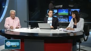 Έλενα Κουντουρά (ΑΝΕΛ) και Δημήτρης Κωνσταντάρας (ΝΔ) στο debate της Ζούγκλας