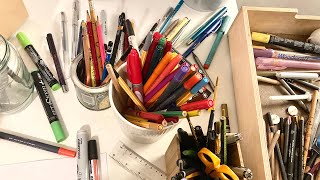 Pen Drawer Sort Out! Testing Pens - ASMR  (Softly Spoken Natural Voice)