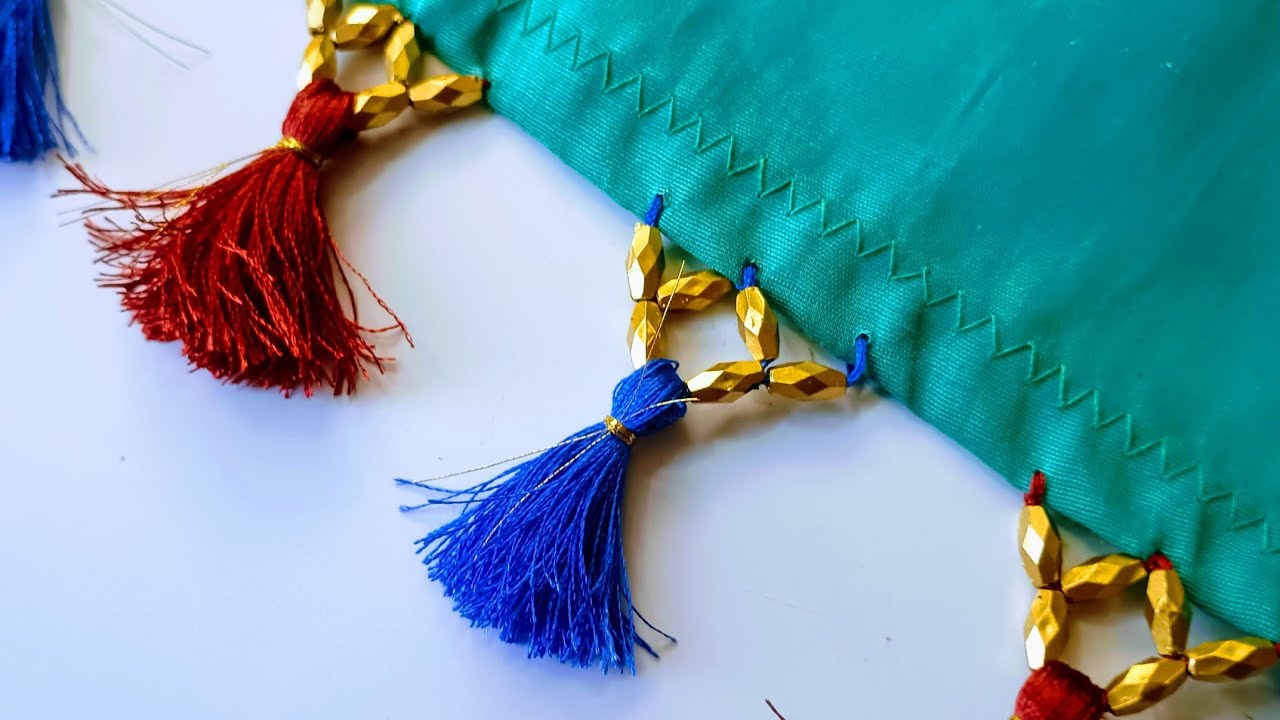 Crocha design for saree#saree kuchu design #saree kuchu design with beads #simple kuchu designs 