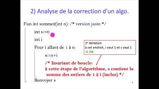 [ALGO1] Chap. 3 Analyse d'algorithmes  - Part. 1 : Pourquoi  + Premier invariant de boucle