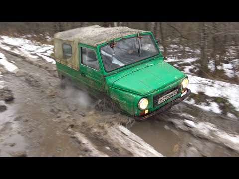 Видео: Новые УАЗы против старого ЛУАЗа! Кто сильнее на Бездорожье? Нивы страхуют. Оффроад грязь