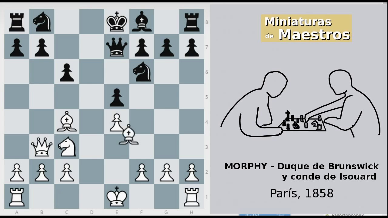 Paul Morphy jugando 8 partidas a ciegas en el Café de la Regence (Paris) -  Le Monde Illustré, 16.10.1856