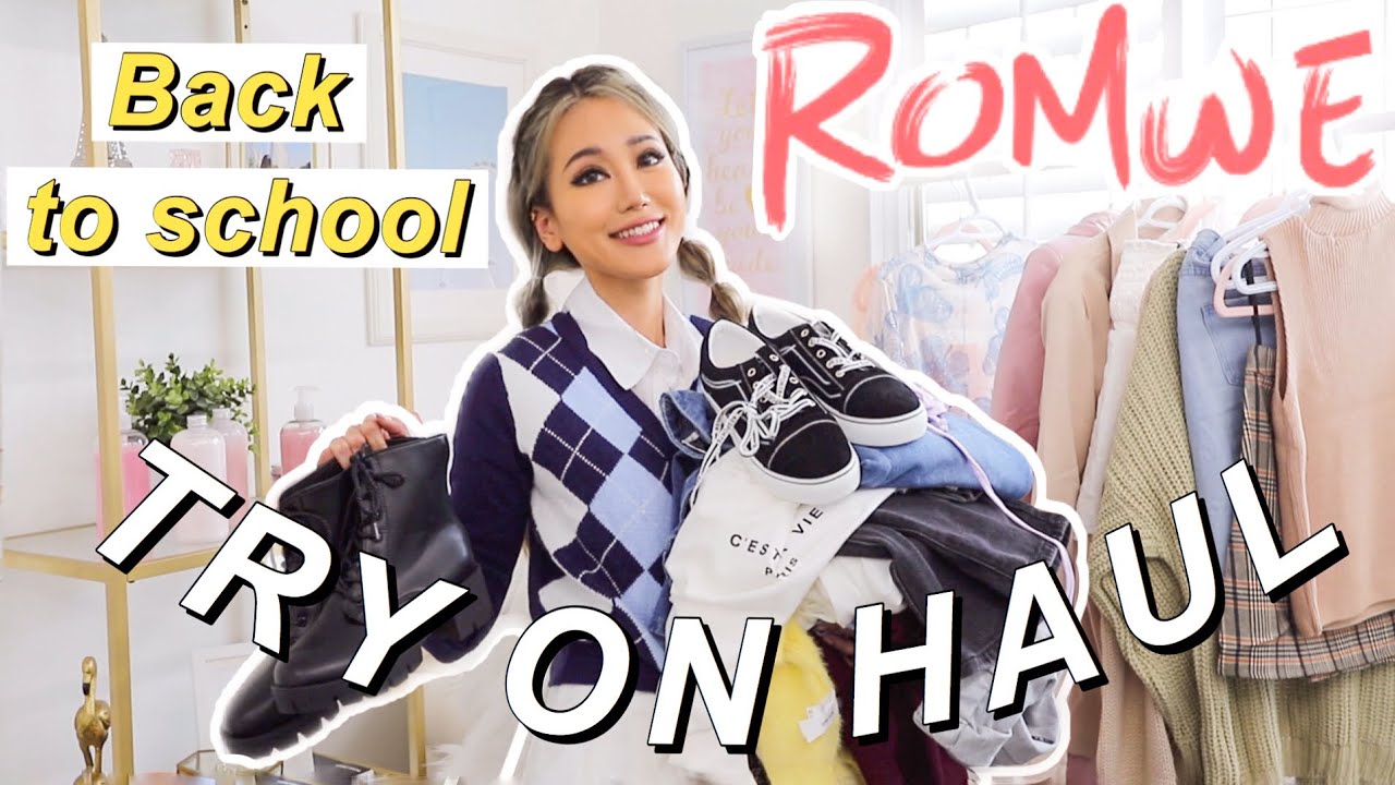 ⁣ROMWE try on haul + discount code | back to school / back to campus 2020