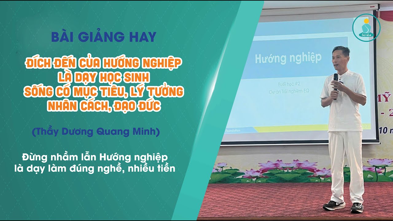 Outline Video Đừng nhầm lẫn HƯỚNG NGHIỆP LÀ DẠY HỌC SINH LÀM ĐÚNG NGHỀ & NHIỀU TIỀN. Cần hướng SỐNG CÓ MỤC TIÊU