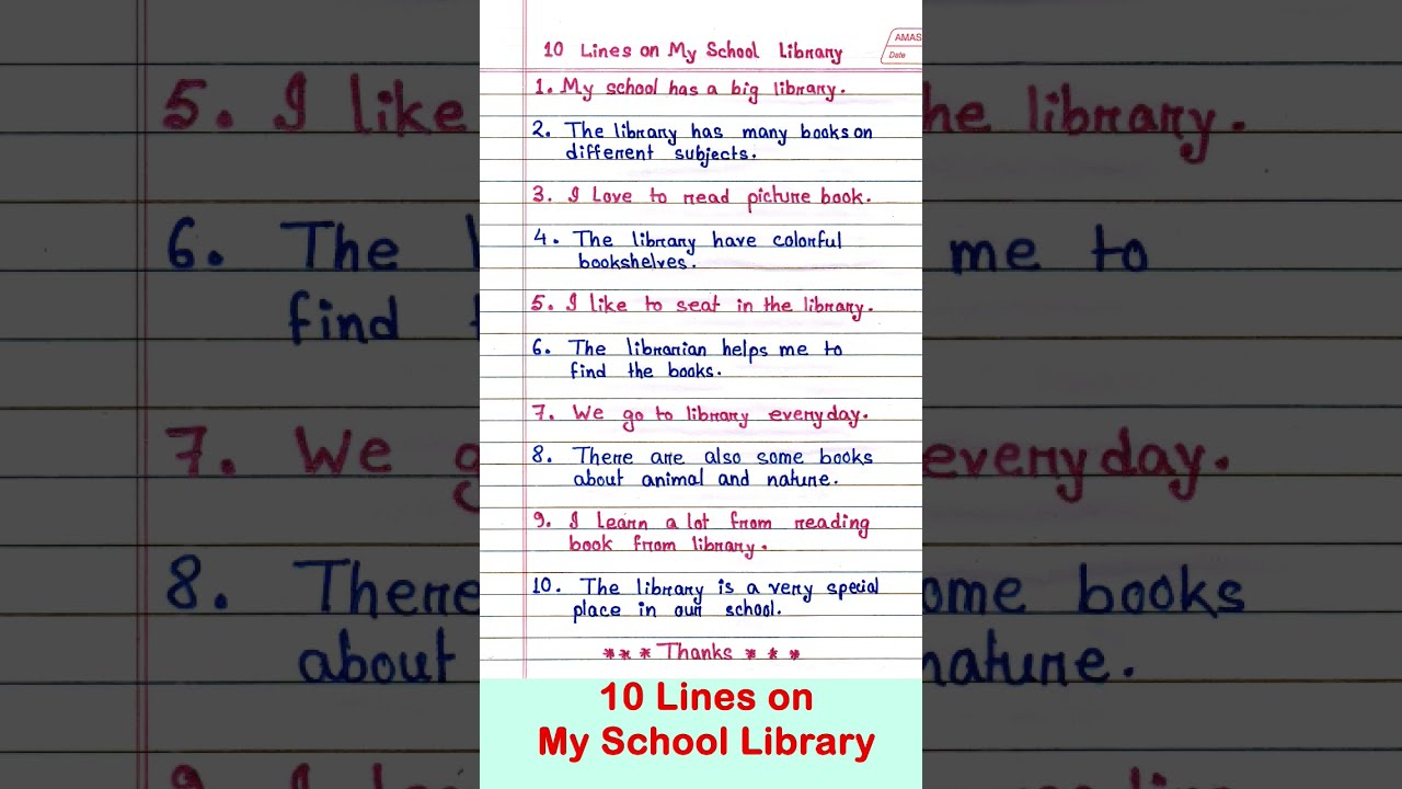 10 Lines On My School Library Essay Shorts Shortfeed