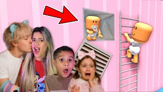 ESCAPANDO DA CRECHE COM MEU IRMAO E MEUS FILHOS no ROBLOX