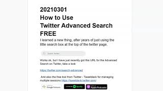 20210301 How to Use Twitter Advanced Search FREE