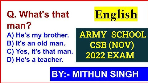 ARMY PUBLIC SCHOOL ENGLISH | CLASS NO - 1 | APS CSB CLASSES | AWES NOV OST CSB EXAM 2022 | CSB ENG