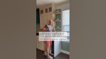 Check out how I made these floating corner shelves I made for our #kitchenremodel! #diykitchens
