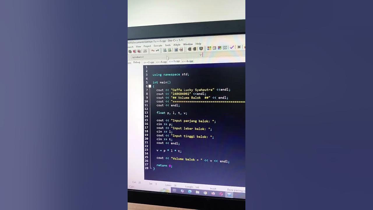 program sederhana volume tabung, kerucut,balok - YouTube