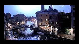 Venice at Night Beautiful Lightning