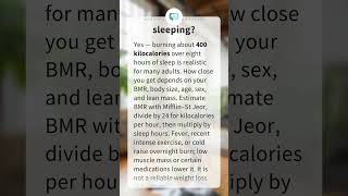 Can you burn 400 calories while sleeping?