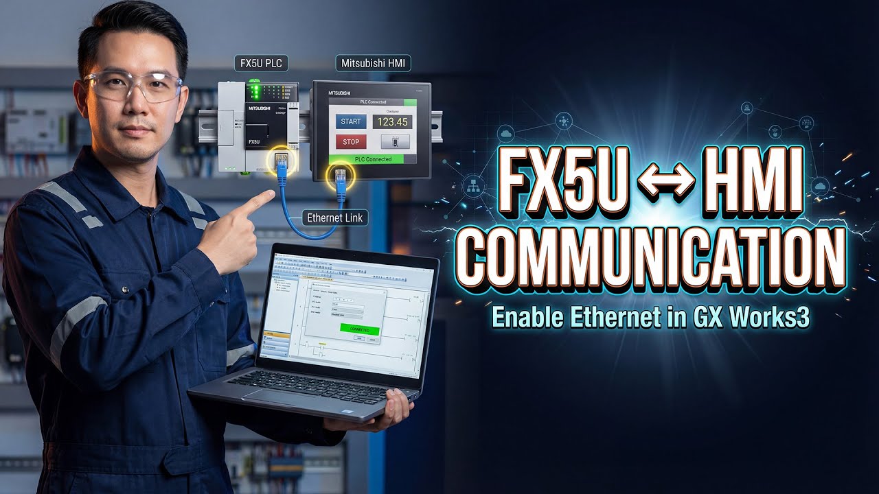 How to Configure Communication Between FX5U PLC and Mitsubishi HMI