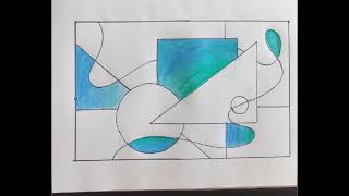 How to draw abstract design using shapes and lines-Step by step