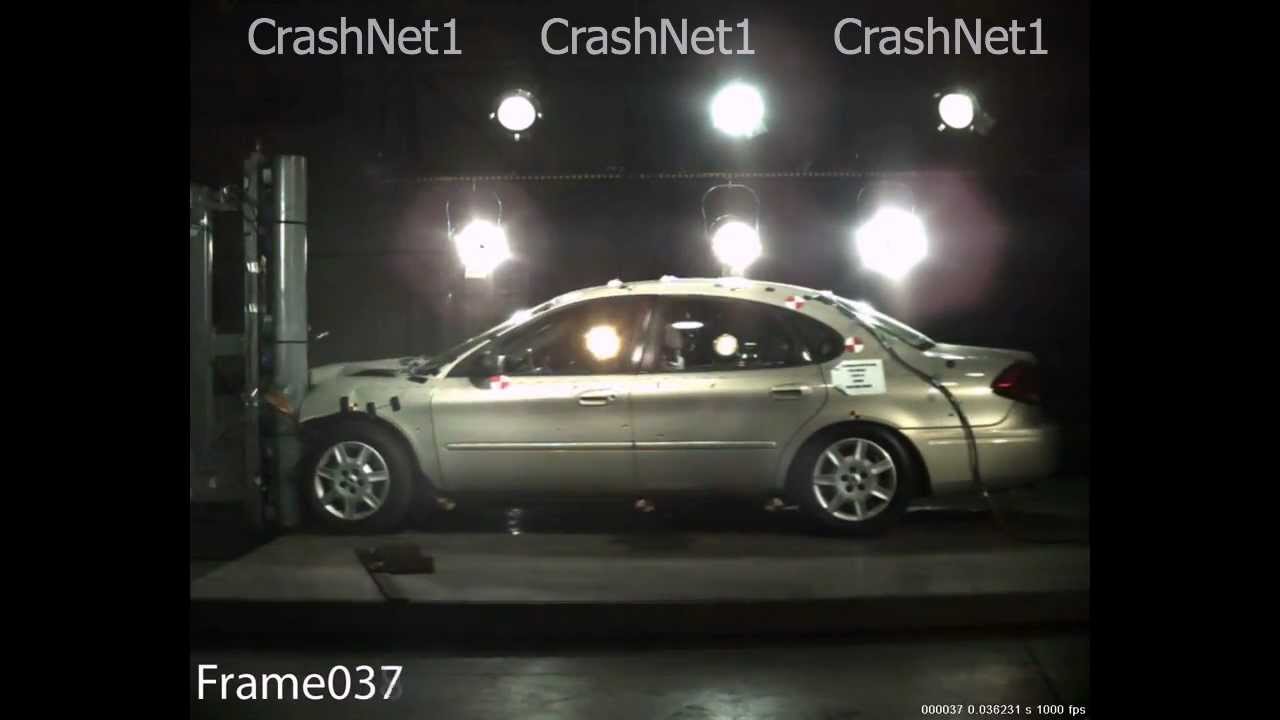 collision detection Ford Taurus | 2007 | Small Overlap into Pole | NHTSA | CrashNet1