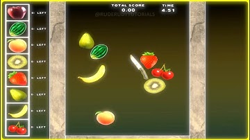 COPPERCUBE 6.5.1 | RANDOM FRUIT AND KNIFE MOUSE CURSOR + DEMO PROJECT GAMEPLAY.